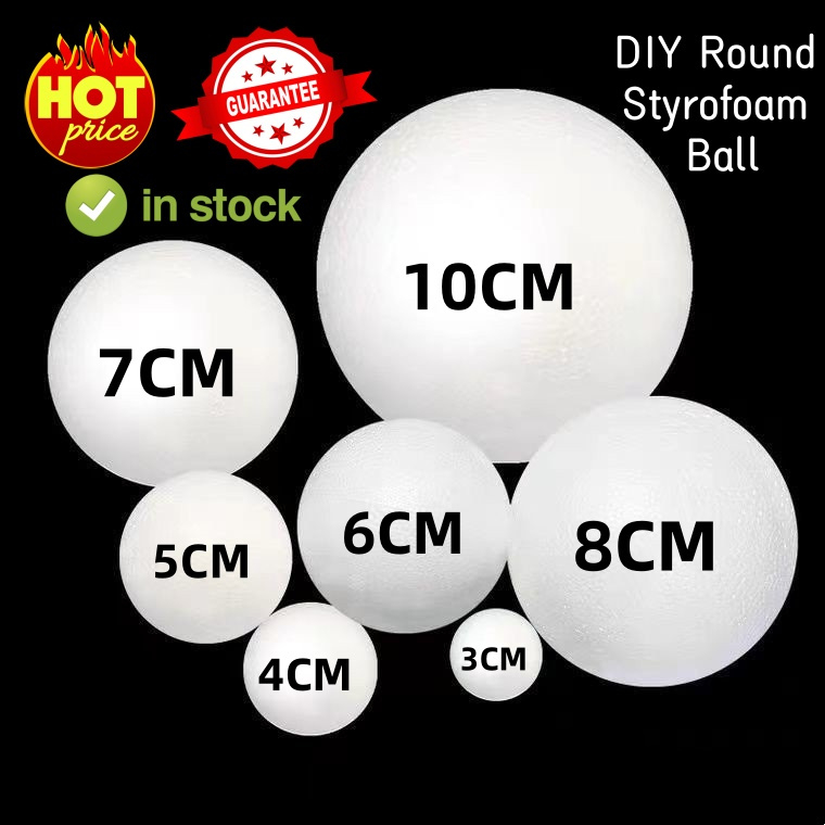 1-15cm DIY White Round Styrofoam Wedding Polystyrene Craft Foam Ball Bunga Bola Putih Gabus Bulat Kahwin Hantaran 球形保丽龙