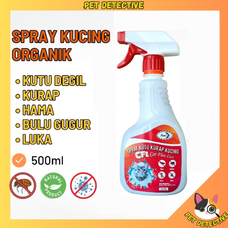 Ubat Kutu Kucing Ubat Kurap Kucing Flea Cat Spray Paling Berkesan fungus hama luka bulu gugur lice dog anjing bam e ubax