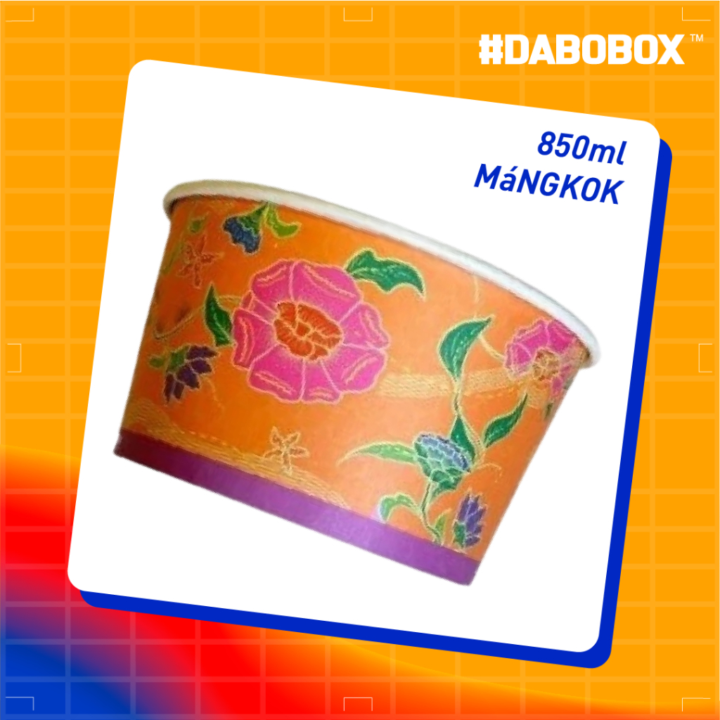 MáNGKOK Lite - MALAYSIAN THEMED-BATIK (50pcs) - 790ML - NO LIDS - Paper Bowl | Food Bowl | Takeaway Bowl