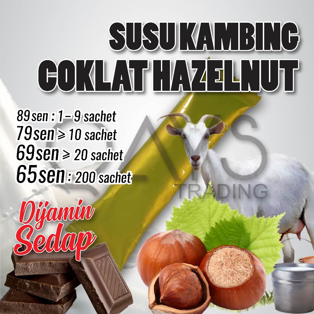 Lelong P21 Susu Kambing Coklat Hazelnut Brand Popular & Sedap