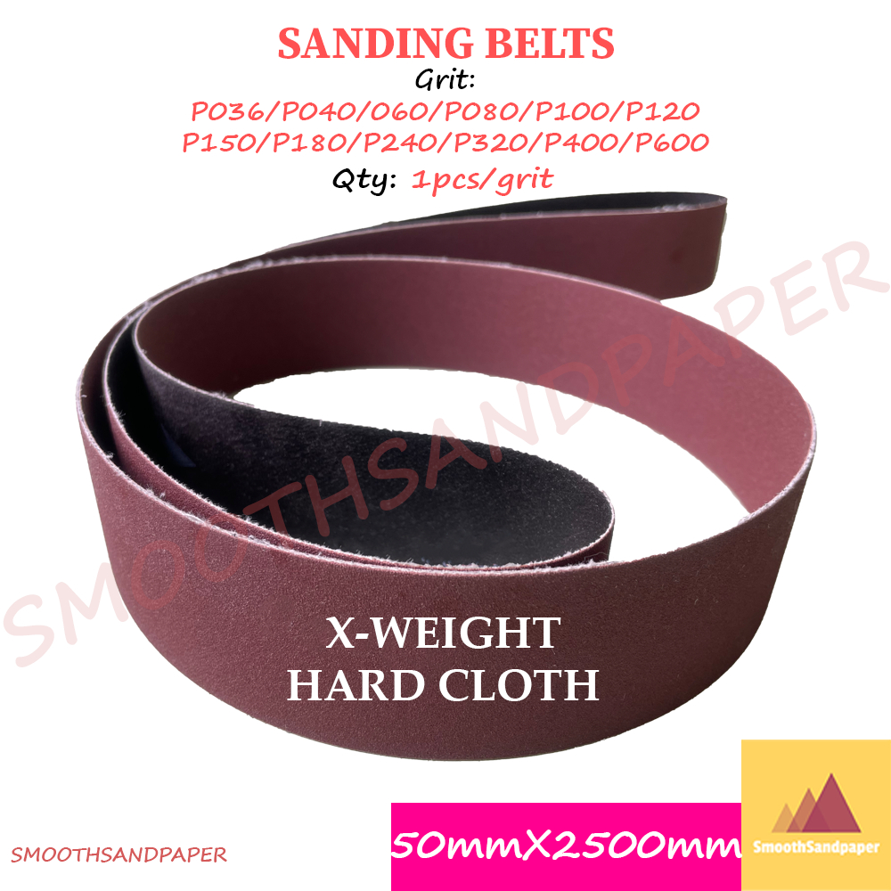 Sanding Belts 50mm X 2500mm (2" x 98-1/2") Aluminium Oxide Kertas Pasir 砂带机50*2500mm硬布砂金属不锈钢打磨 image 2