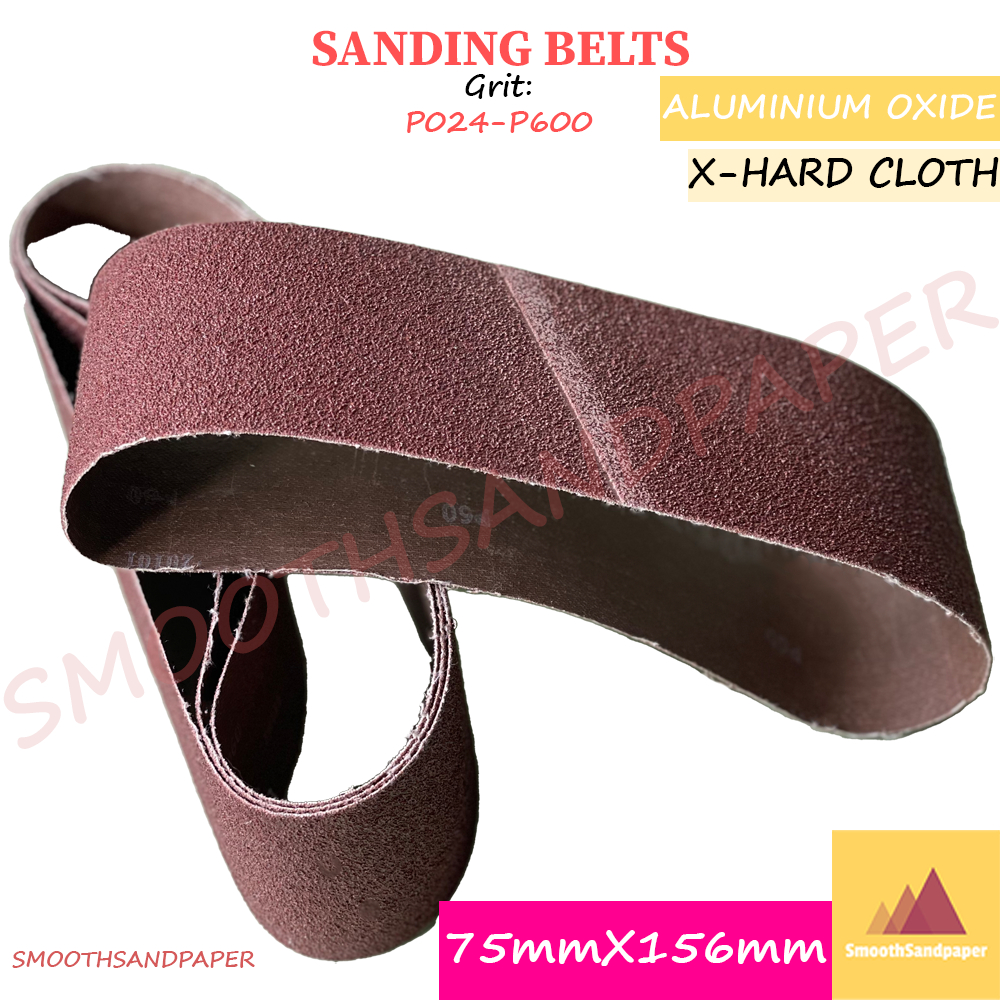 75X156mm X-Hard Cloth Sanding Belts / Aluminium Oxide 木材金属抛光打磨砂带 硬布氧化铝红砂带 image 4