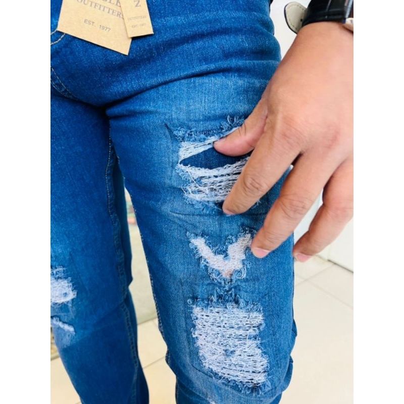 Man's Jeans silimfit fashion Koyak koyak kain memeri Good quality Ready stock di Malayalam