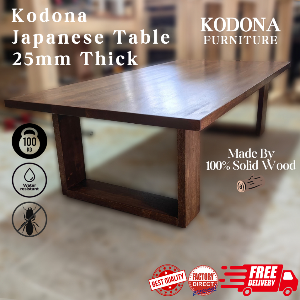 Kodona Japanese Solid Wood Table – Meranti Wood | Coffee Table | Floor Seating Table
