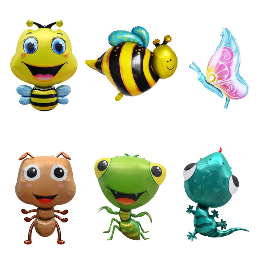 (Ready Stock) Insect Foil Balloon Ant Bee Mantis Lizard Butterfly Animal Party Supplier Wholesale 蚂蚁蜜蜂昆虫气球
