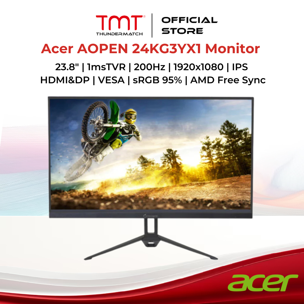 Acer AOPEN 24KG3YX1 23.8" Monitor | 1msTVR | 200Hz | 1920x1080 | IPS | HDMI&DP | VESA | sRGB 95% | A