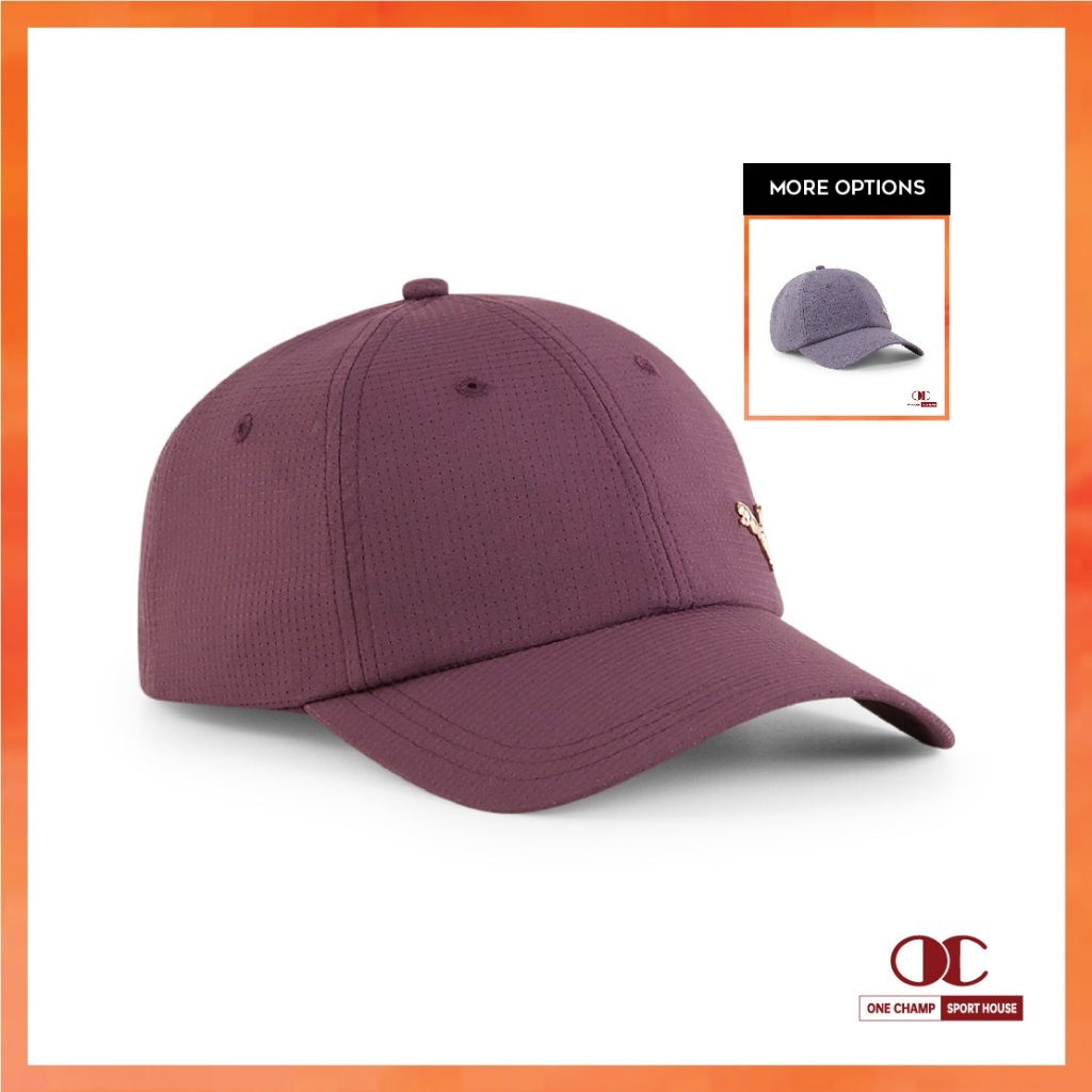 One Champ PUMA Unisex Classics Gold Metal Cat Cap Baseball Cap Topi Lelaki Topi Perempuan - 025363