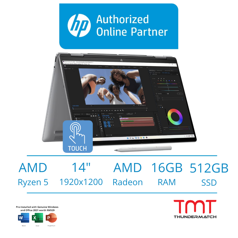 HP Envy x360 14-fa0128AU/fa0129AU 2 in 1 Laptop | AMD Ryzen 5-8640HS | 16GB RAM 512GB SSD | 14" (192