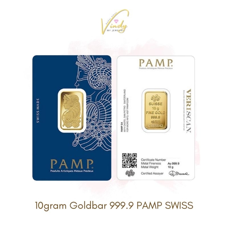 VINDYMY 999 GOLDBAR SWISS PAMP 10g