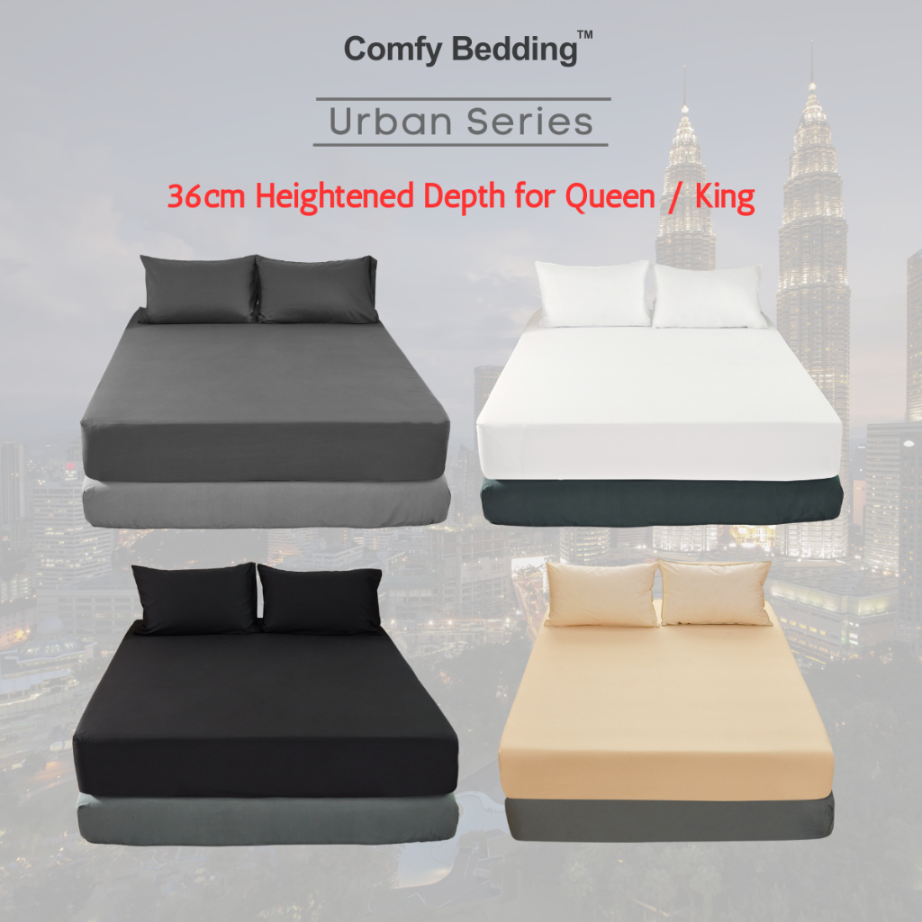 Comfy Bedding Bed sheet Cadar Single / Super Single / Queen / King Plain Fitted Bedsheet Cadar Queen