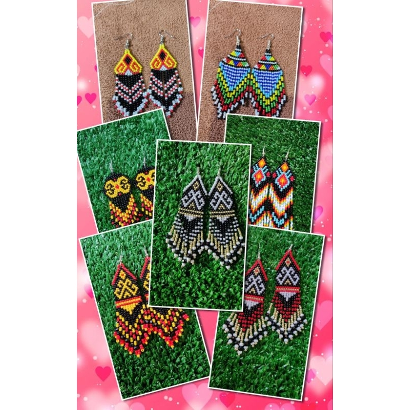 anting anting manik kraftangan Sabah/beading earrings kraftangan manik
