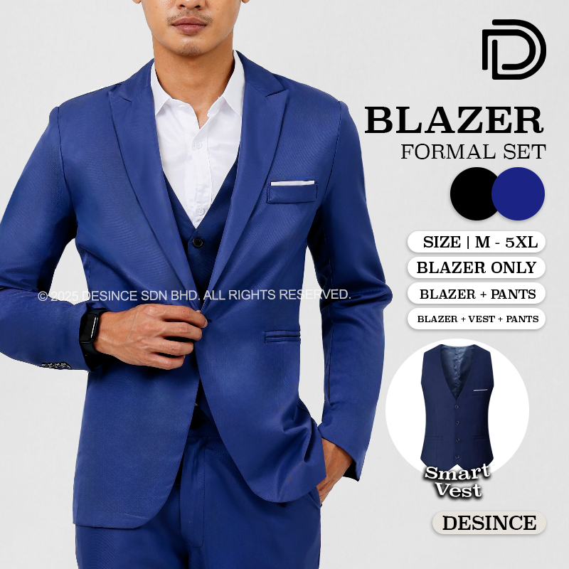 ?? DESINCE Men Blazer Set Formal Trousers Business Outerwear Pants Office Slack Pants Jacket Suit Tuxedo MW 008