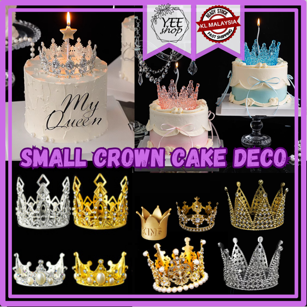 | Cake Decoration | Small Medium Size Crown Tiara Gold Silver Vintage Black Birthday Cake Topper 小号中号合皇冠摆件银色金色复古色生日蛋糕装饰