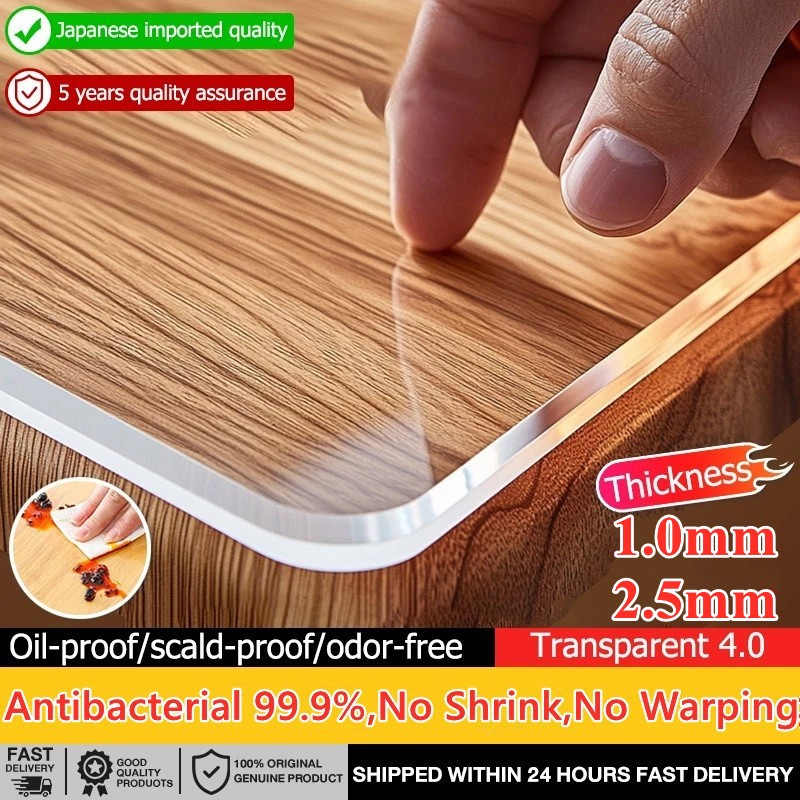 2.5mm Thickness Alas Meja Plastik Tebal PVC Table Cloth Waterproof Oil-Proo PVC Table Mat