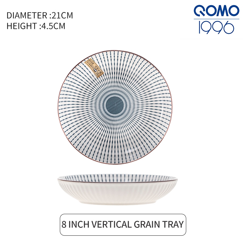 QOMO Japanese Style 7'' 8'' Ceramic Plates Seramik Pinggan Porcelain Dinnerware Tableware Dessert Plate