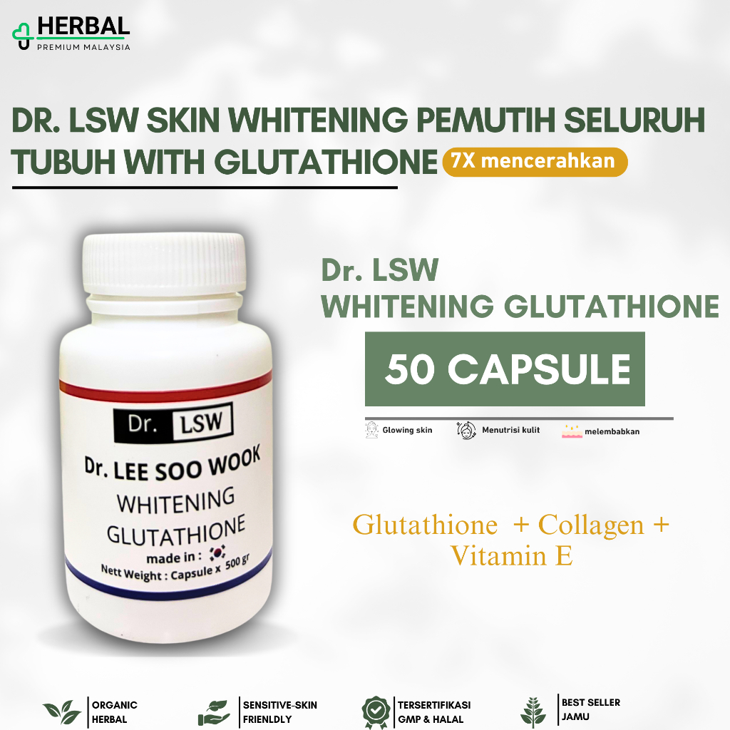 dr lsw whitening glutathione Dr Lsw Whitening Glutathione Bpom Asli - Jual Dr Lsw Whitening Glutathione  Bpom Asli Terbaru Indonesia | Dr Lsw Whitening Glutathione | Pemutih Badan  Asli Original | Kapsul Pemutih Kulit Wajah main image 1