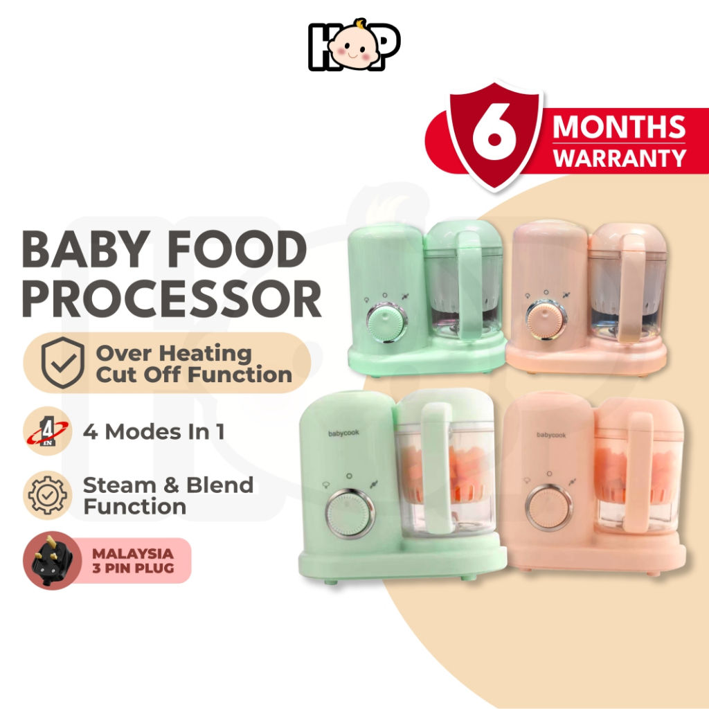 Babycook Baby Food Processor 4 in 1 Baby Food Blender Makanan Baby Blender Baby Food Processor Steamer Mixer Grinder