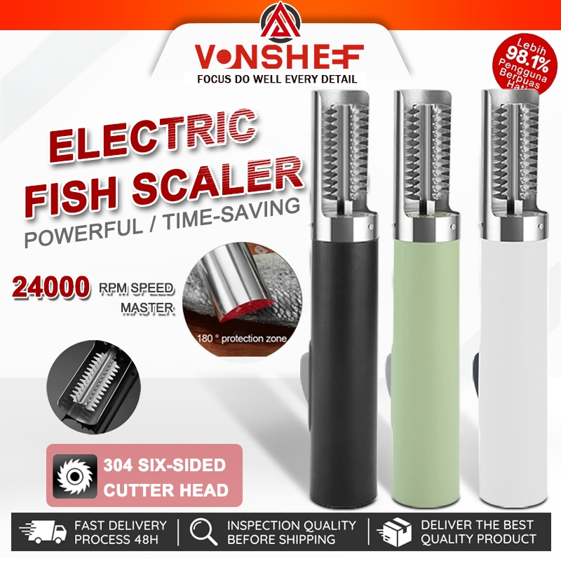 Mesin sisik ikan elektrik mesinbuang sisik ikan 24000 RPM Portable Cordless Electric Fish Scaler 4000mAh Fisch Scale