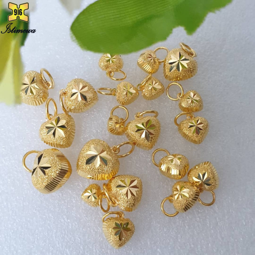 ISTIMEWA 916 Heart Shape Pendants// Loket Bentuk Hati Pasir Emas 916