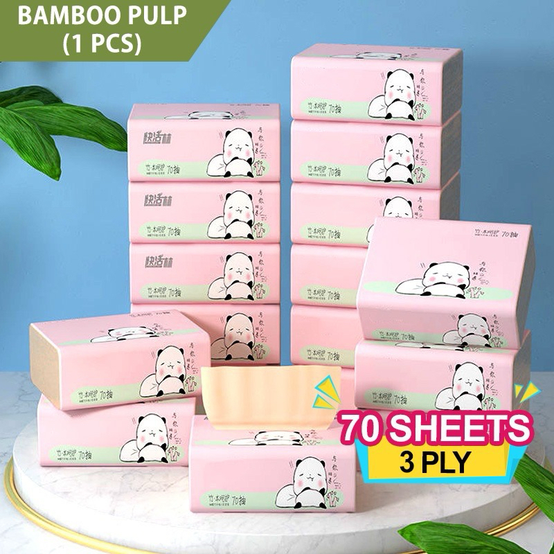 [READY STOCK][FAST SHIPPING] 3 Ply x 70 sheets Bamboo Pulp Tissue Soft And Safe For Babies ❤️