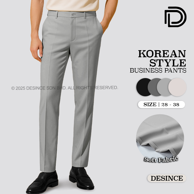?? DESINCE Men Long Pants Man Formal Pants Smart Casual Office Pants Suit Seluar Panjang Lelaki MP 103