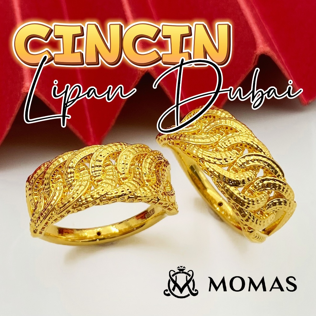 Cincin Belah Lipan Dubai 5D Emas 916 Original Cincin Emas 916 Bajet Cincin Fesyen Emas 916 Tulen Cincin Fesyen Emas 916