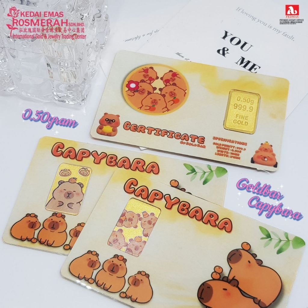 KEDAI EMAS ROSMERAH 999.9 GOLD BAR CAPYBARA 0.50GRAM