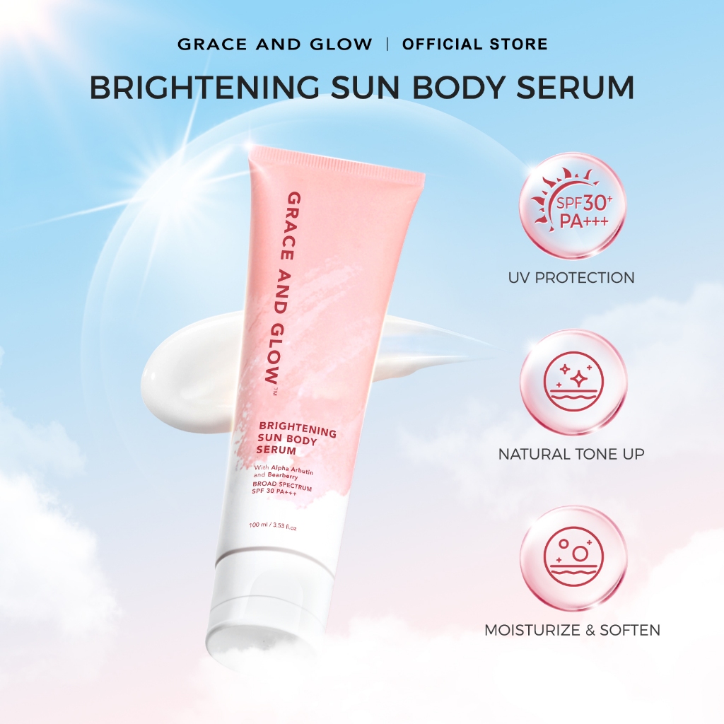 Grace and Glow Brightening Sun Body Serum Lotion Whitening Tone up Cream - For Bright and Smooth Skin