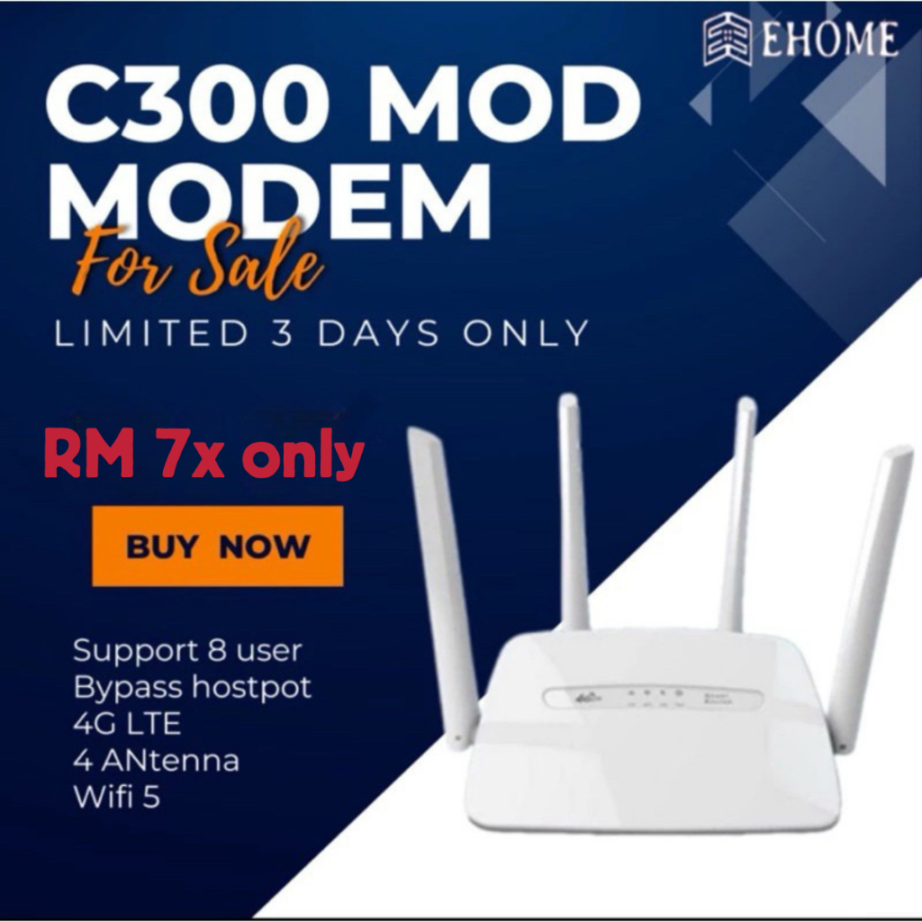 C300 / C600 MODEM Modified Unlocked4G LTE WiFi Modem CPE Router Home Unlimited Hotspot & Sim Card