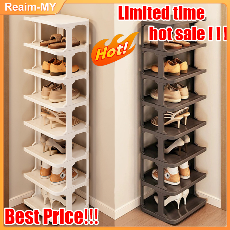 Shoe Rack Multi-layer Folding Narrow Shoe Rack Plastic Simple Shoe Rack Organizer Shelf Space-Saving Rak Kasut 鞋架