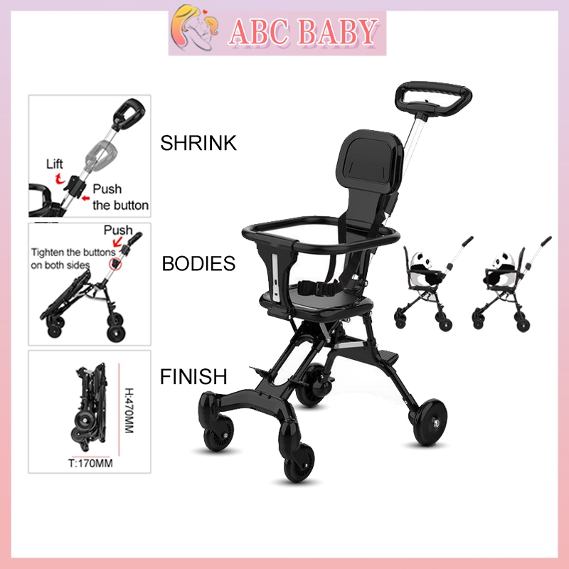 COD Foldable 2 Way Baby Stroller Magic stroller 4 wheels Ultra lightweight Foldable strollers Kids Stroller 婴儿手推车嬰兒手推車