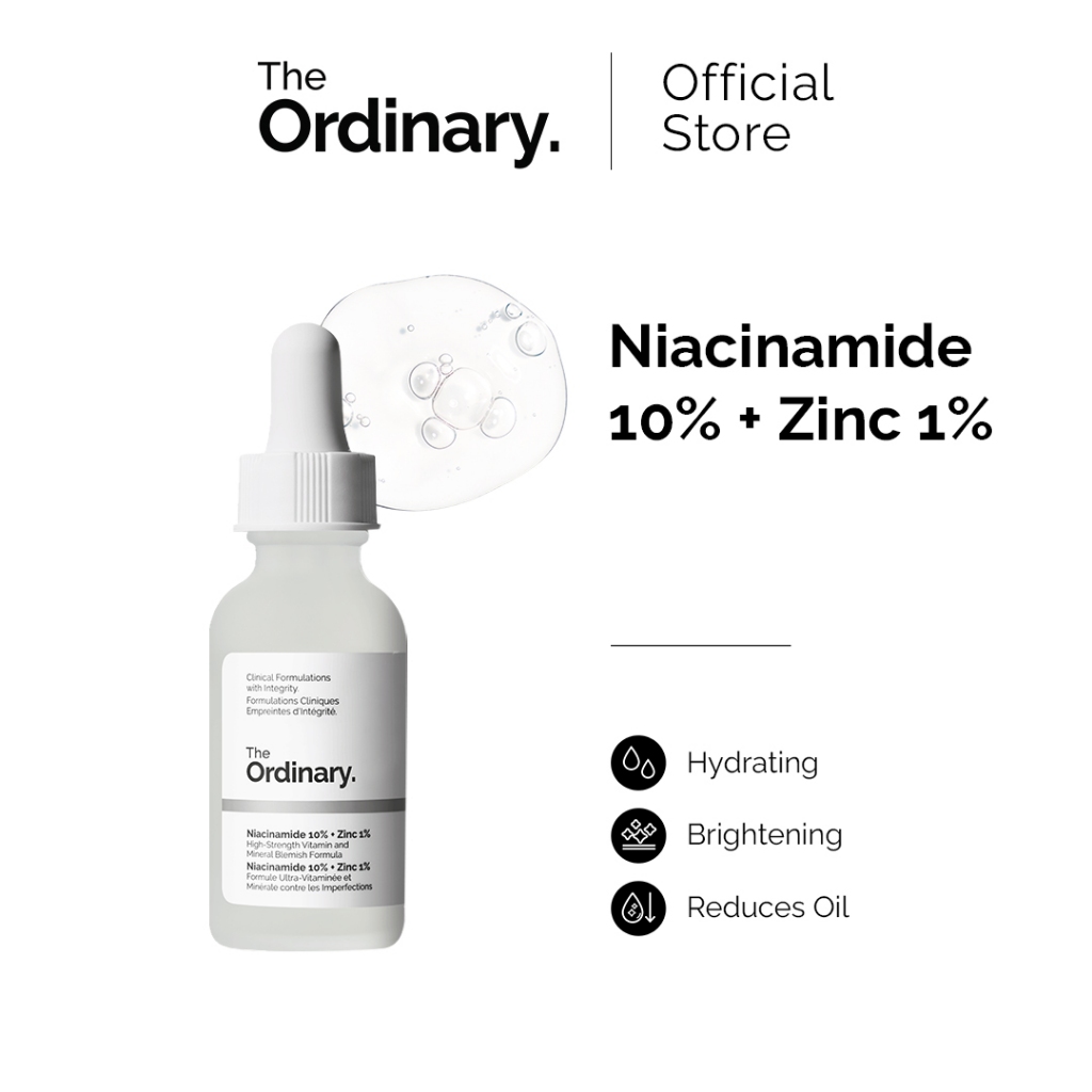 The Ordinary Niacinamide 10% + Zinc 1% - 30mL /60mL| Oil Control, Acne-Prone Skin, Brightening