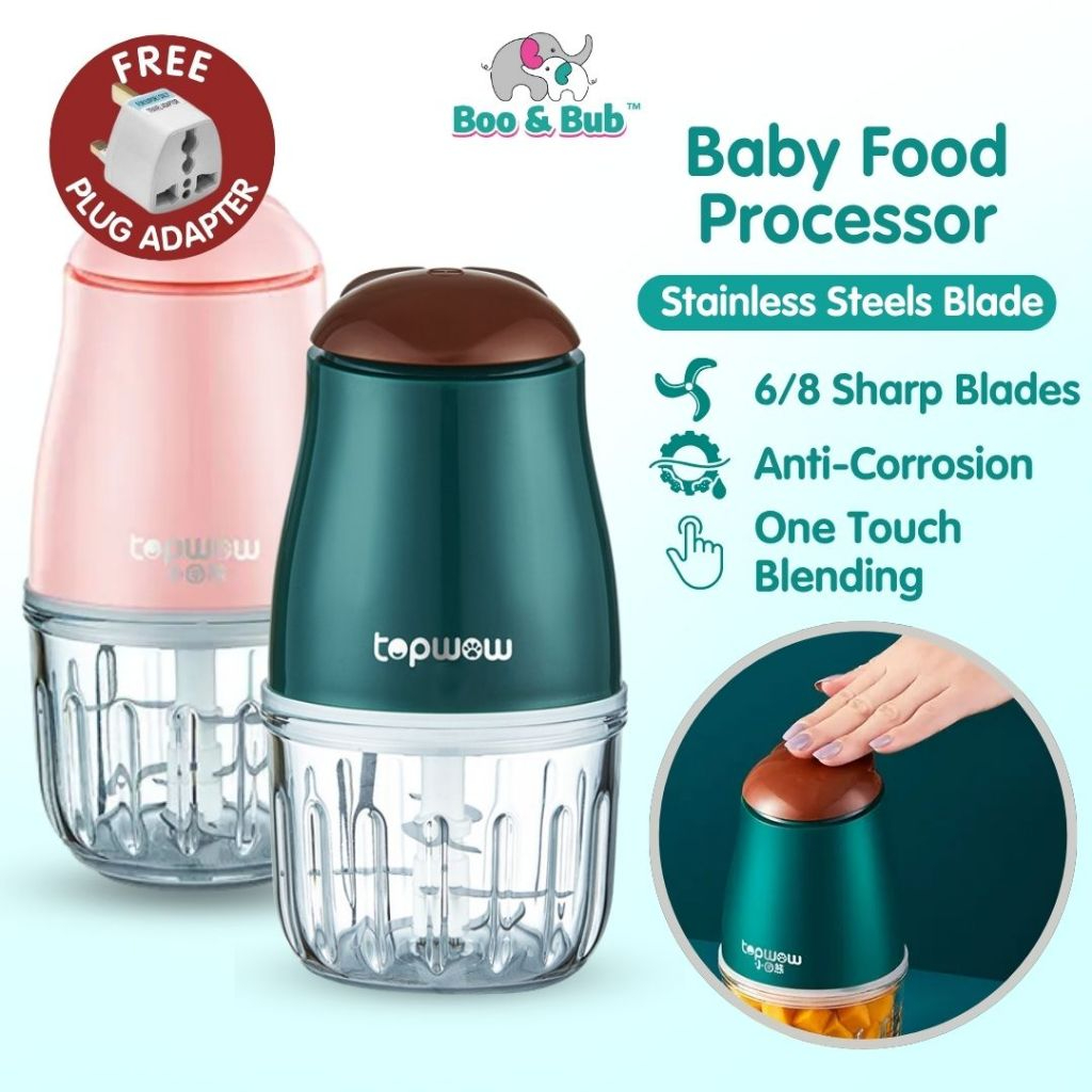[6 Month Warranty] Boo&Bub Mini Blender Baby Food Processor Grinder Baby Food Blender Mini Blender Chopper Food Mixer