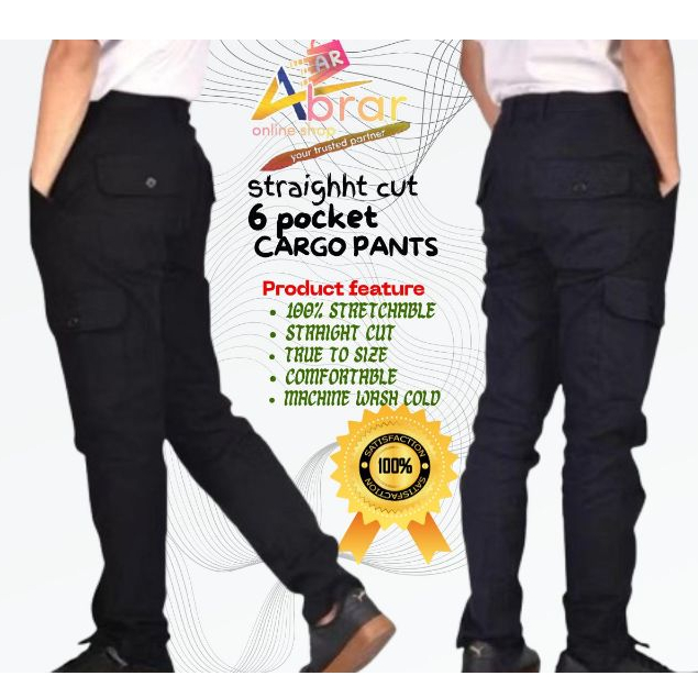 ✅Ready Stock?? Multi-pocket cargo Straight Cut Casual Men Long 6pocket Cargo Pants workwear cargo