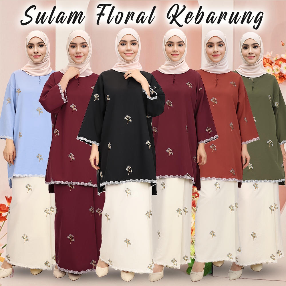 MARIA KEBARUNG BAJU LABUHCOTTON SULAM Set Ibu Dan Anak Perempuan Baju Kurung Budak Perempuan Kurung Baju Raya Sulam 2025