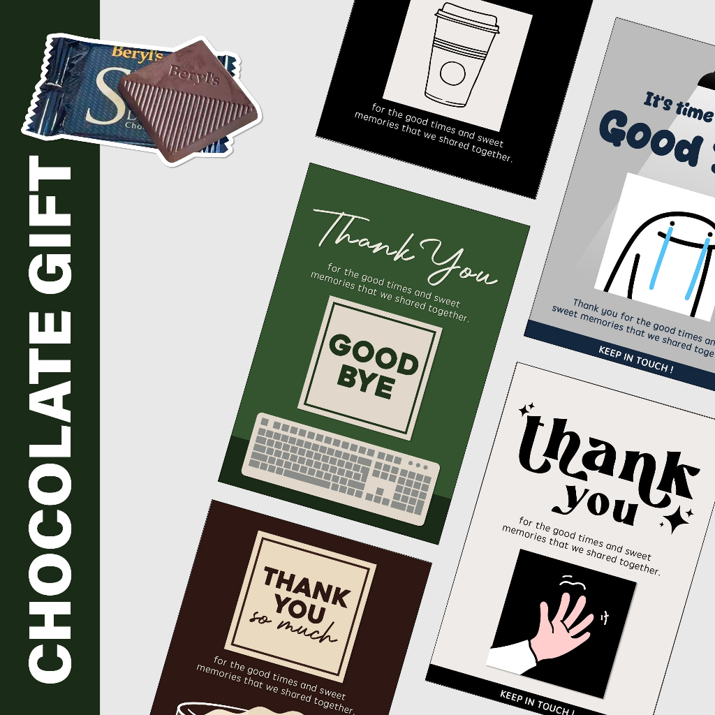 OHJOLLY 1Pcs Farewell Chocolate Gift Set Gift Farewell Gift For Colleague In Bulk Beryls Chocolate Gift Coklat Beryls