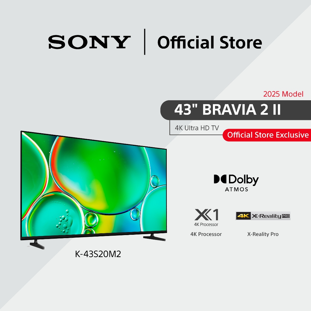 [OFFICIAL EXCLUSIVE] Sony BRAVIA 2 II | Dolby Atmos | 4K Processor X1 | 4K Ultra HD | Smart TV (Google TV) | S20M2