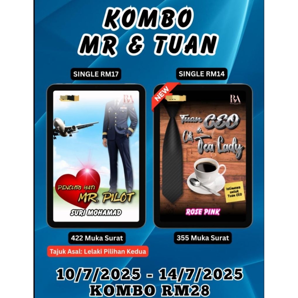 [KOMBO MR & TUAN] PENCURI HATI MR PILOT - SURI MOHAMAD | TUAN CEO DAN CIK TEA LADY - ROSE PINK
