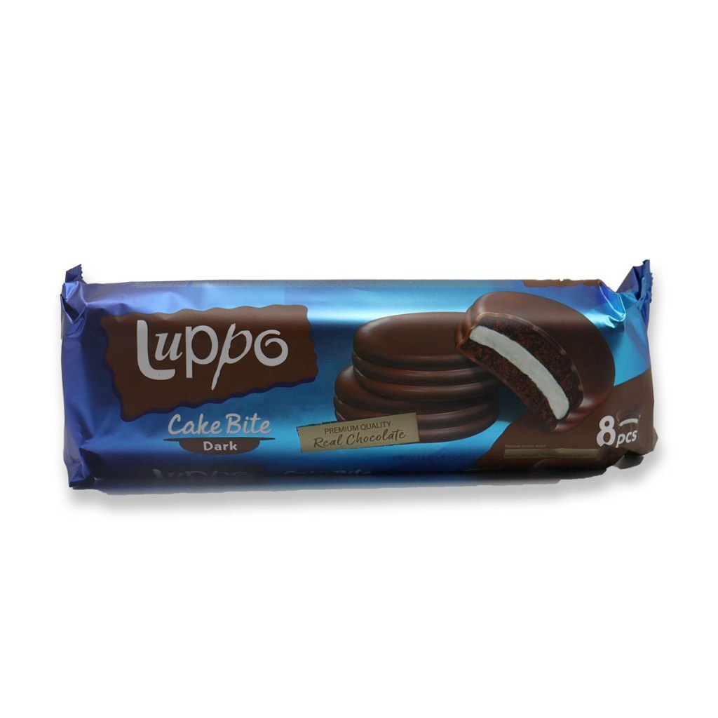 LUPPO CAKE BITE DARK PREMIUM QUALITY REAL CHOCOLATE 8PCS 184G Lezat & Terbaik