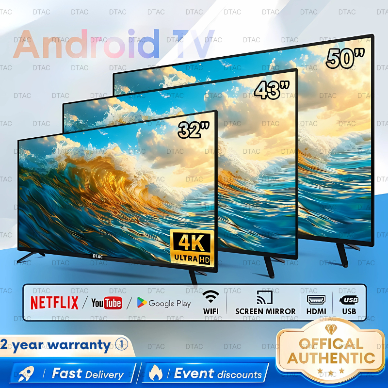 Televisyen Pintar DTAC Smart Netflix hdmi android goggle 32 Inch LED Tv Murah