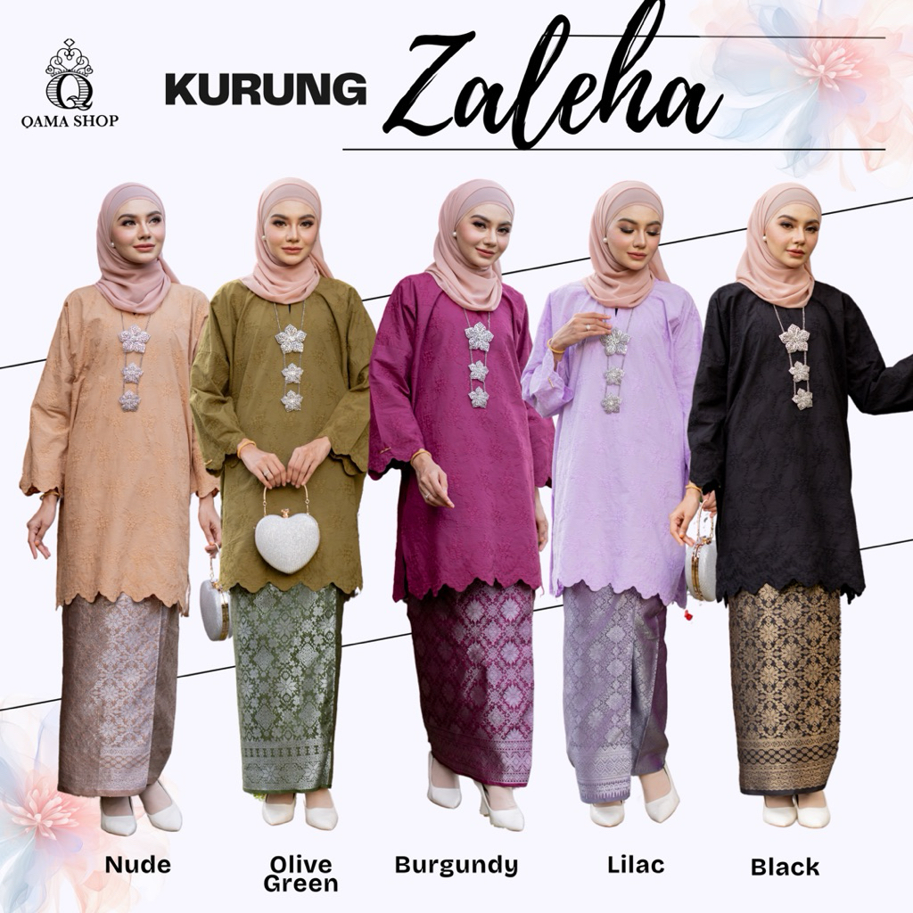 NEW | KURUNG ZALEHA | MATERIAL COTTON EMBROIDERY | KAIN SONGKET | BEGGY STYLE