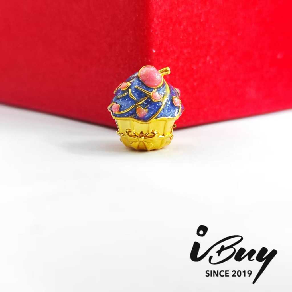 IBUY 916 Gold Cherry Cake Charm 0.35G 22K (916) 916硬金 樱桃蛋糕