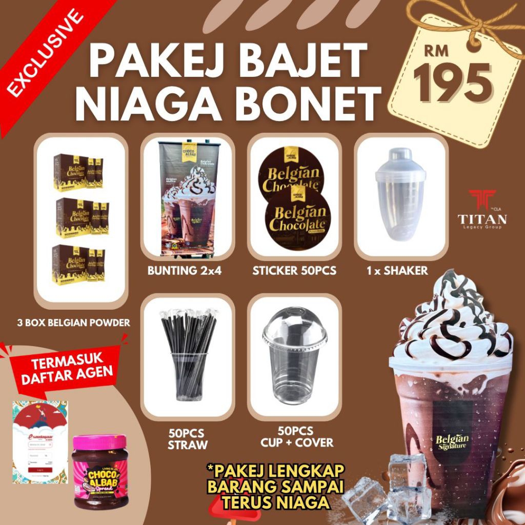 PAKEJ SERONOK BERNIAGA PROJEK JUAL AIR CUP BELGIAN CHOCOLATE +MOCHA