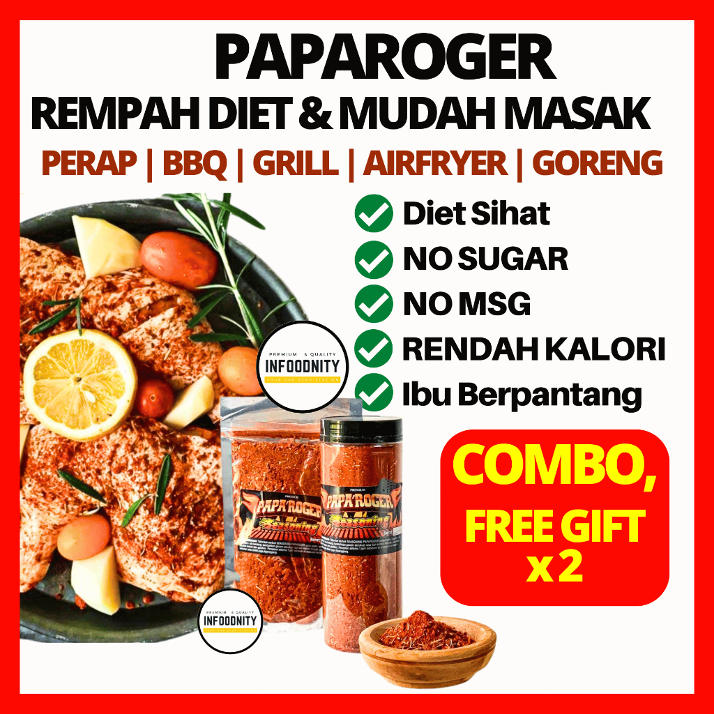 Paparoger Rempah Diet Rendah Kalori Paparoger Seasoning Rempah Perap Ayam Perapan Ayam…