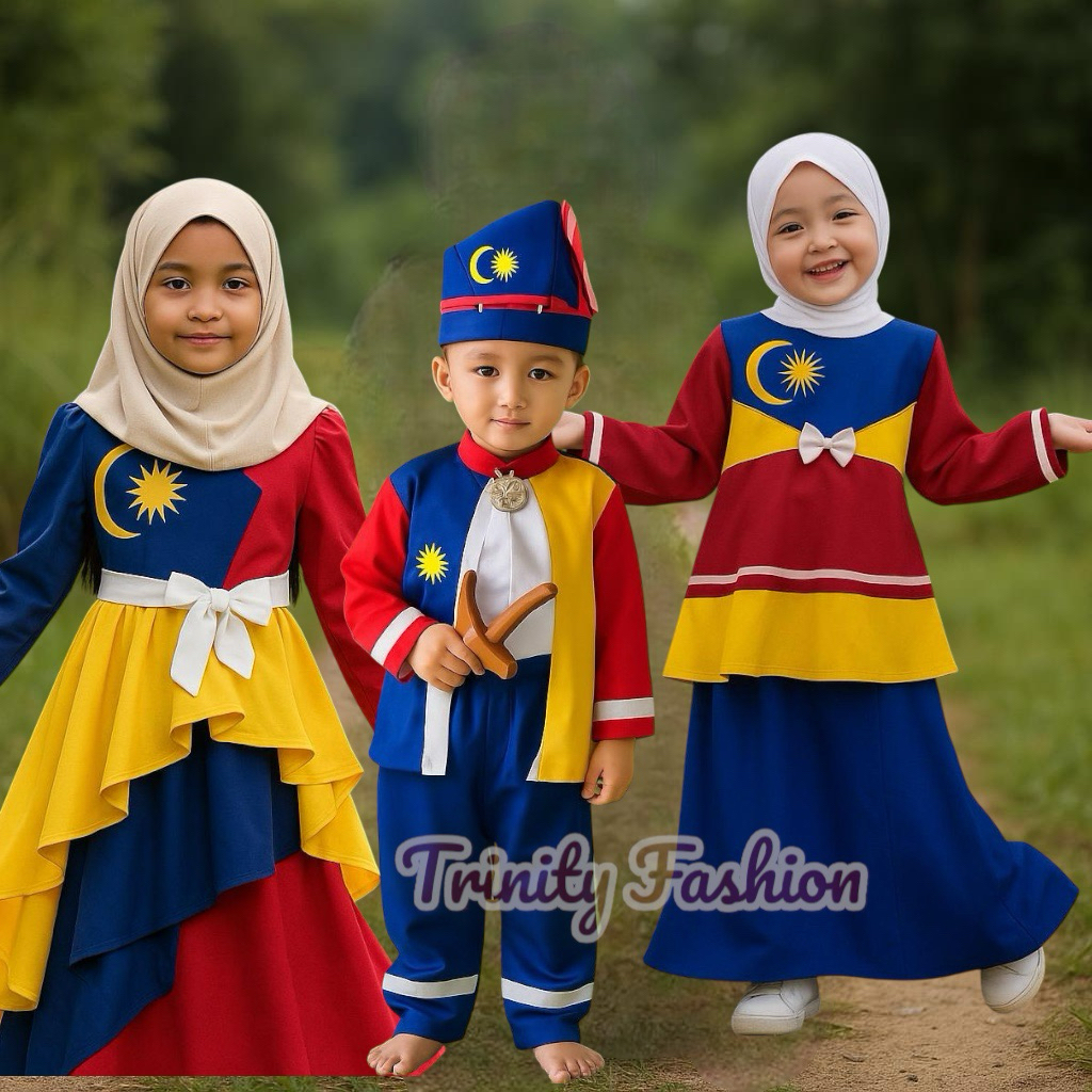 BAJU MERDEKA Untuk Budak Lelaki & Perempuan Size: 4 Tahun – 12 Tahun Ready Stock
