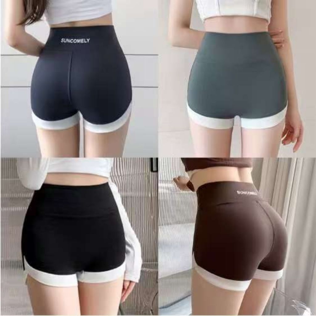 ?? Woman Sports Yoga Pants Shorts Safety Shark Pants High Waist Hip Quick Dry Base Short