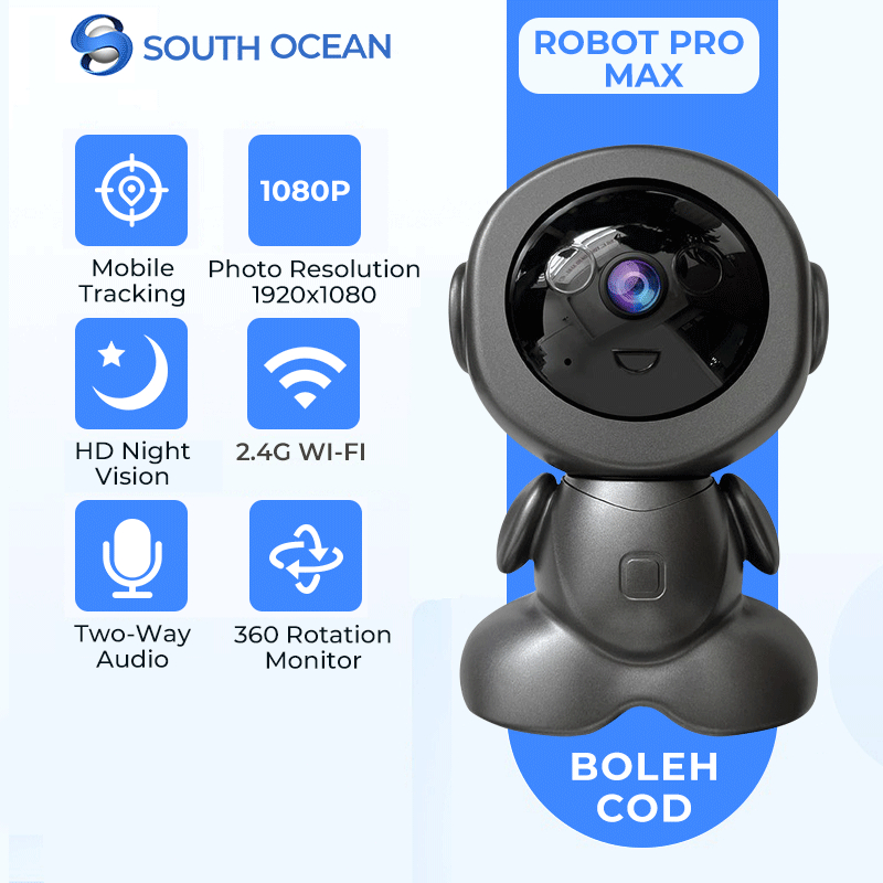 South Ocean FHD Smart Robot IP Camera Wifi CCTV Rotate PTZ Night Vision Security Home Baby Monitor