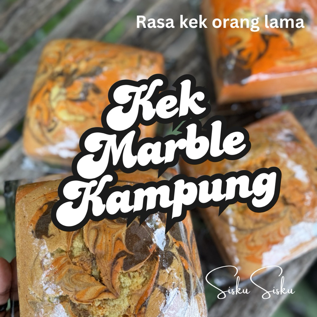 Kek Marble Kampung rasa lama saiz 6x6inch