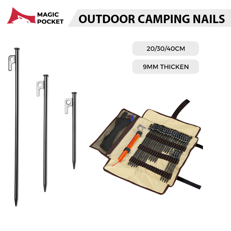 tent flysheet peg 20/30/40 cm Outdoor camping ground nails tent canopy steel nails tent Stakes Tarp Pegs