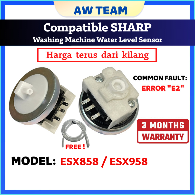 ESX858 / ESX958 Compatible SHARP WASHING MACHINE WATER LEVEL SENSOR ( SENSOR LEVEL AIR )